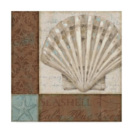 Lisa Audit 'Brown And Teal Shell I' Canvas Art,18x18